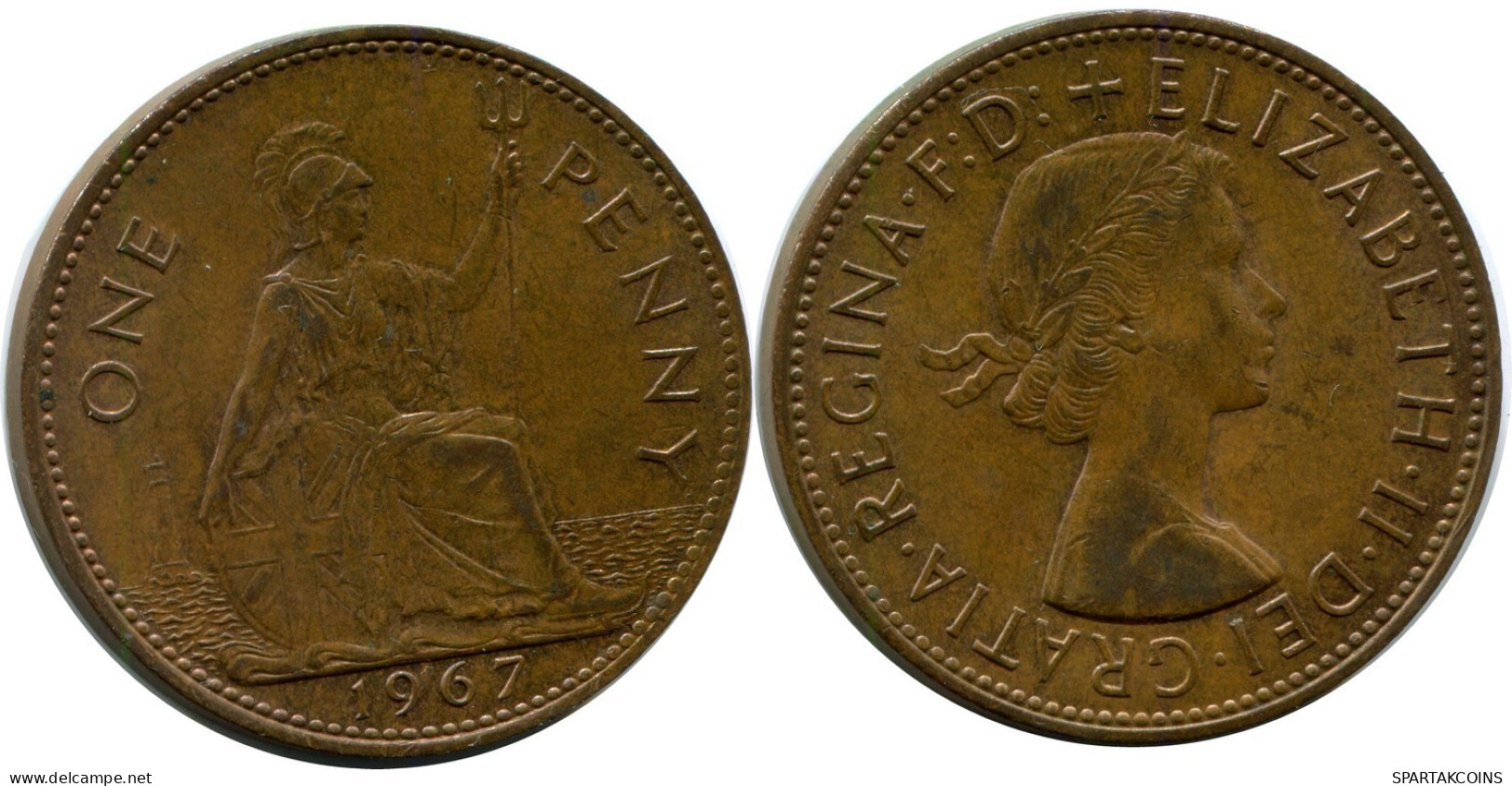 PENNY 1967 UK GBAN BRETAÑA GREAT BRITAIN Moneda #AZ058.E.A - D. 1 Penny