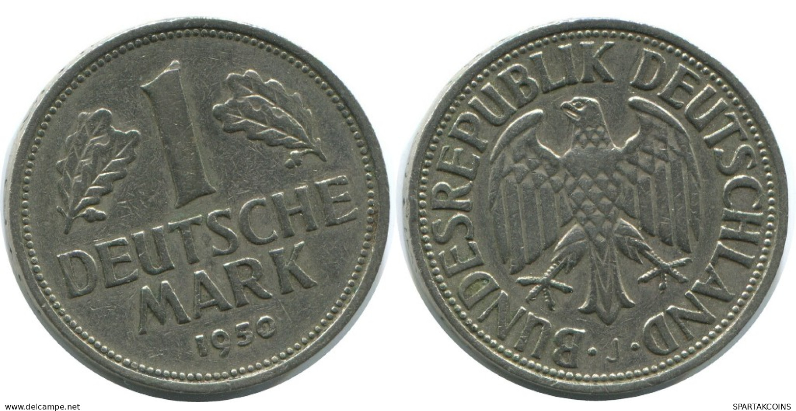 1 DM 1950 J BRD ALEMANIA Moneda GERMANY #AG295.3.E.A - 1 Marco