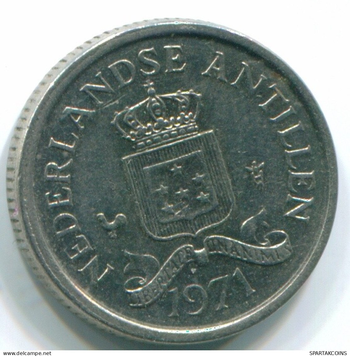 10 CENTS 1971 ANTILLAS NEERLANDESAS Nickel Colonial Moneda #S13458.E.A - Antillas Neerlandesas