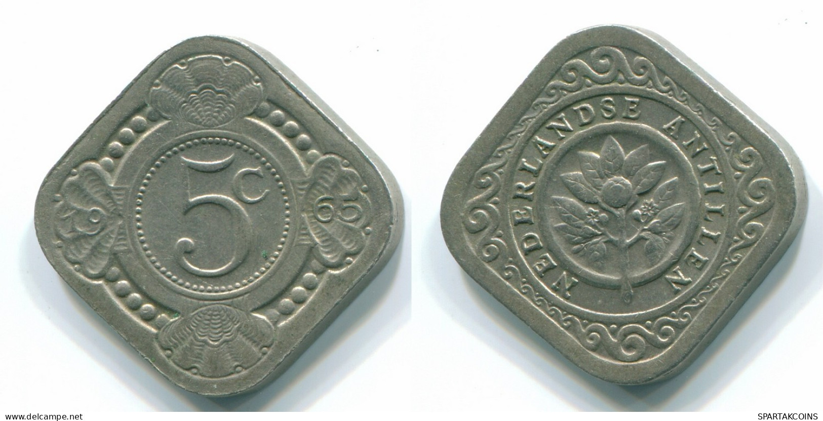 5 CENTS 1965 ANTILLAS NEERLANDESAS Nickel Colonial Moneda #S12433.E.A - Netherlands Antilles