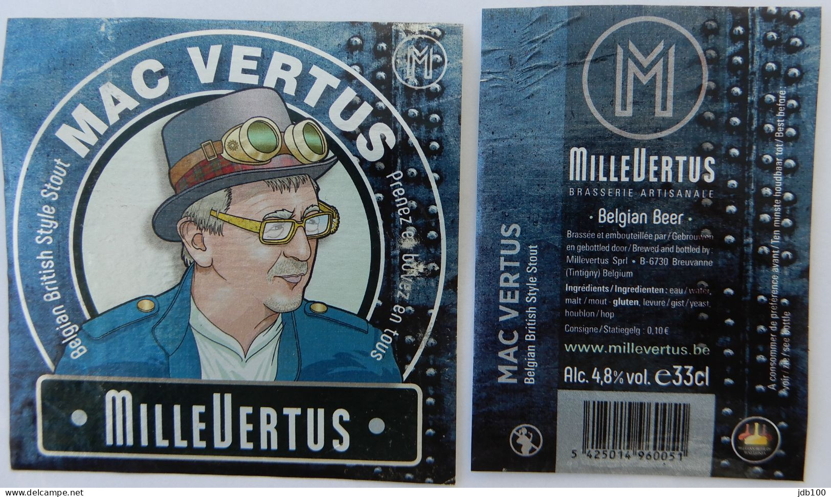 Bier Etiket (5m4), étiquette De Bière, Beer Label, Mac Vertus Brouwerij Millevertus - Bière