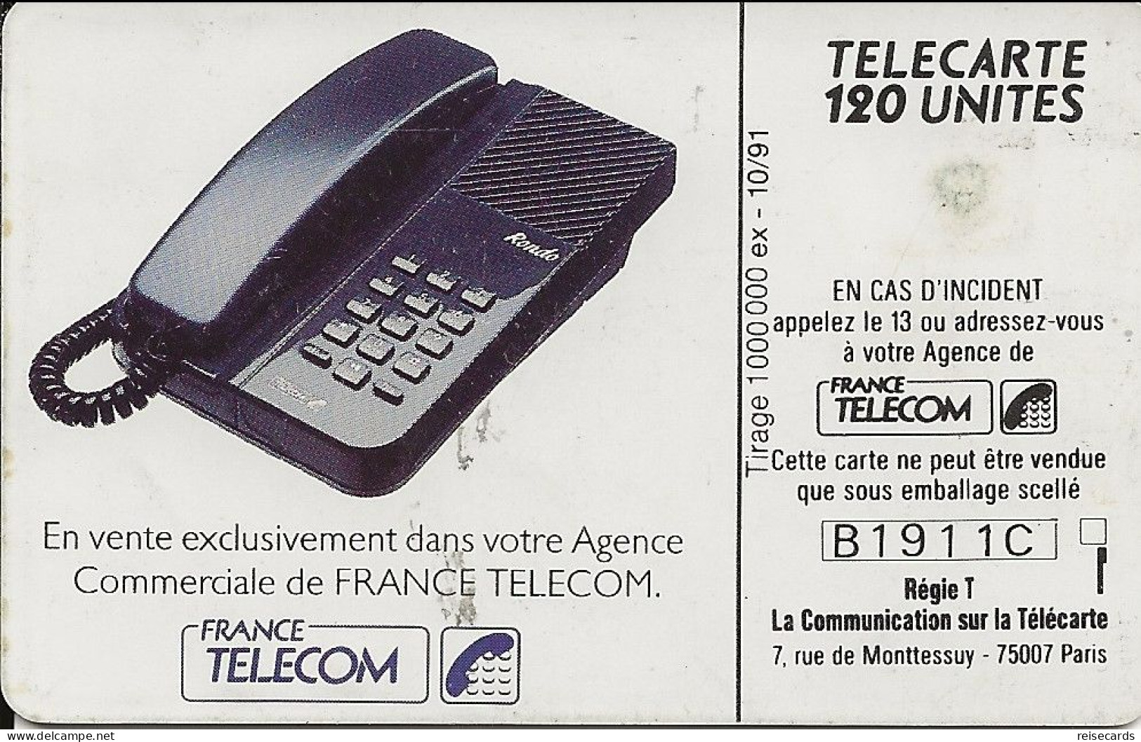 France: France Telecom 10/91 F190 Rondo - 1991