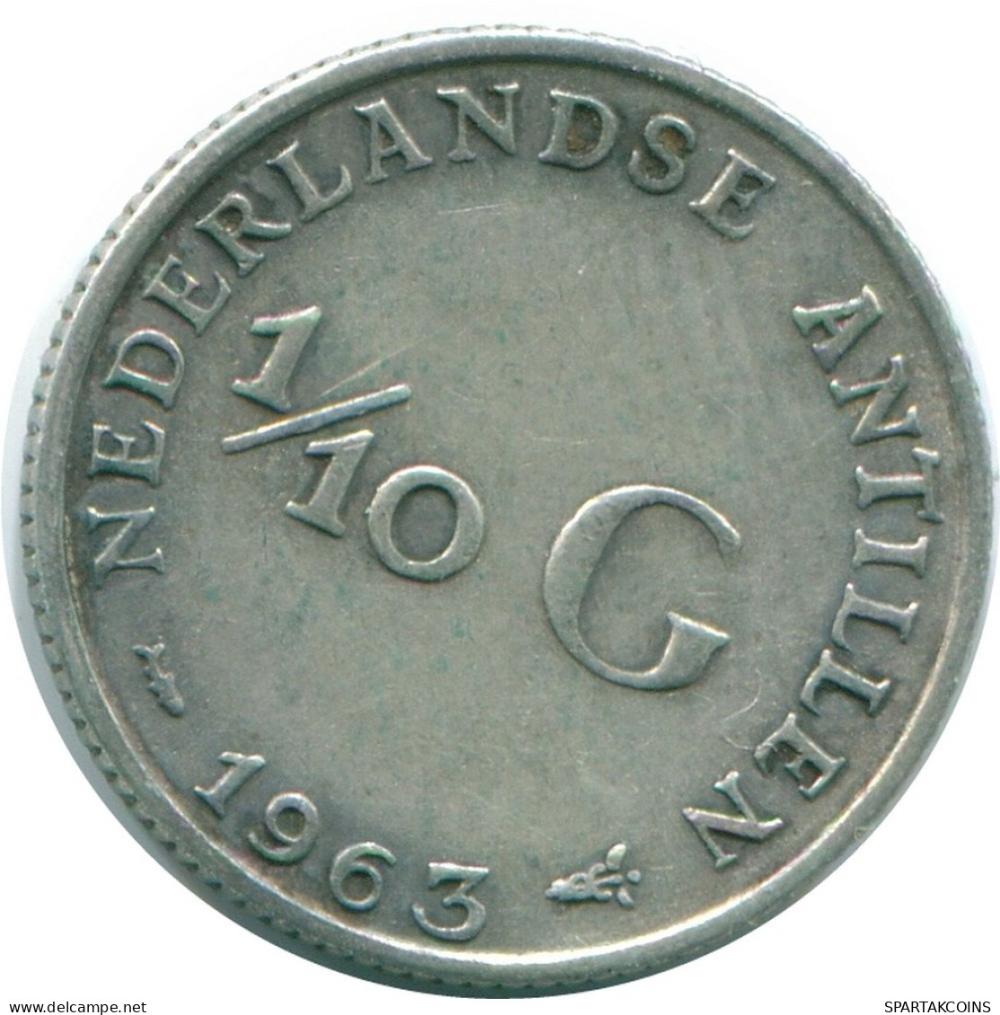 1/10 GULDEN 1963 NIEDERLÄNDISCHE ANTILLEN SILBER Koloniale Münze #NL12570.3.D.A - Antillas Neerlandesas