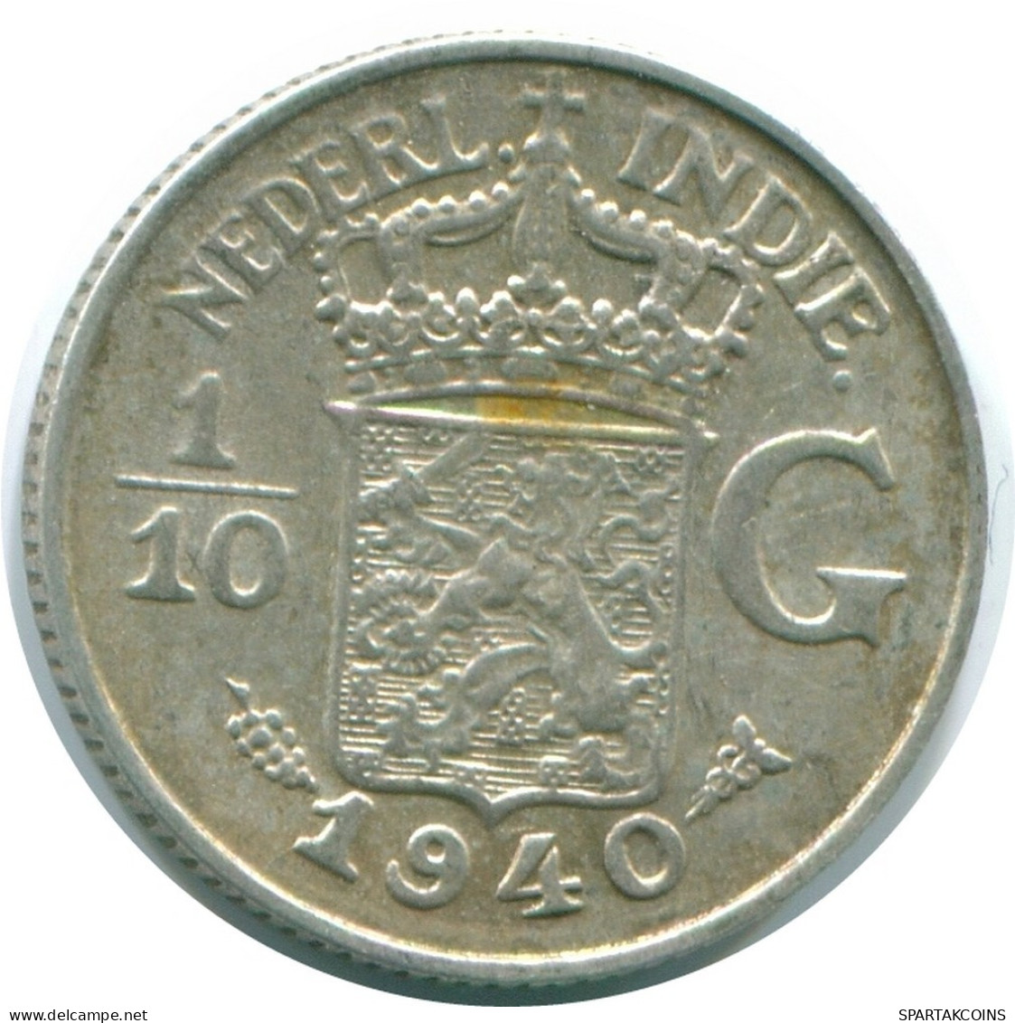 1/10 GULDEN 1940 NIEDERLANDE OSTINDIEN SILBER Koloniale Münze #NL13540.3.D.A - Nederlands-Indië