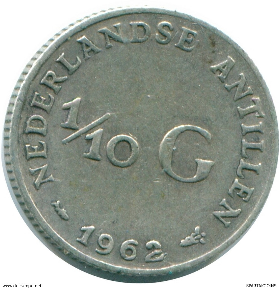 1/10 GULDEN 1962 NIEDERLÄNDISCHE ANTILLEN SILBER Koloniale Münze #NL12407.3.D.A - Antillas Neerlandesas
