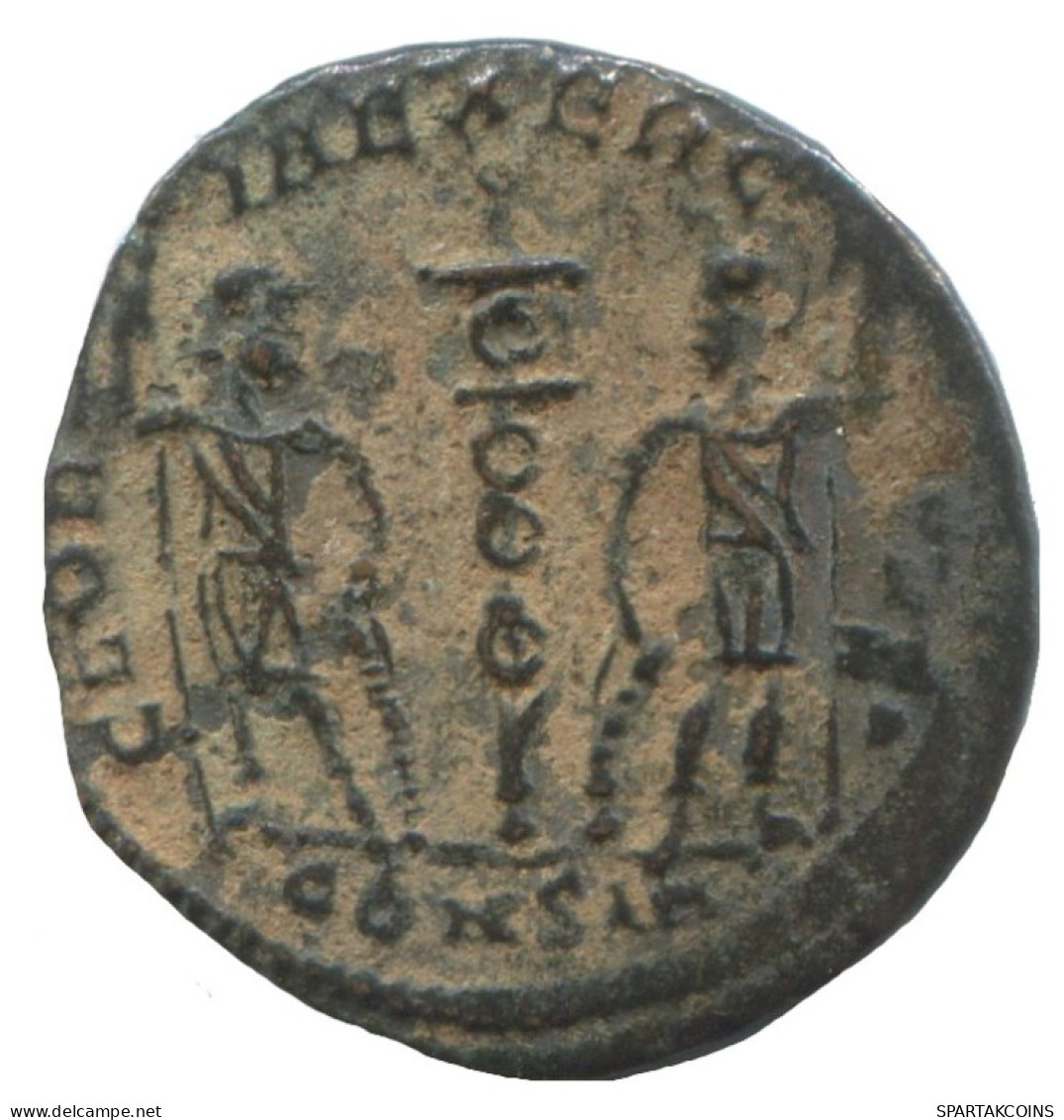 CONSTANS CONSTANTINOPLE CONS GLORIA EXERCITVS TWO SOLD. 1.1g/16m #ANN1416.10.D.A - The Christian Empire (307 AD To 363 AD)