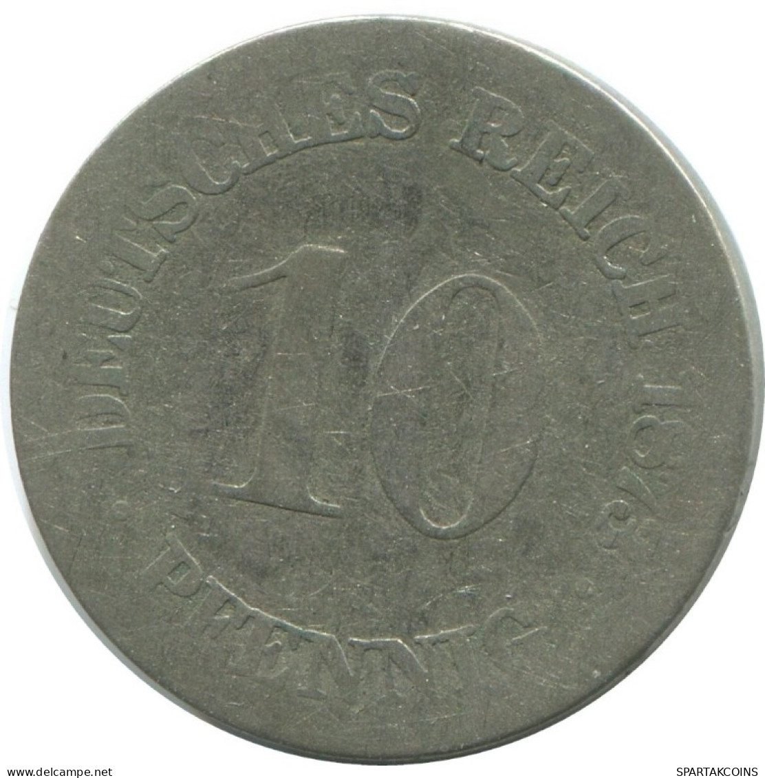 10 PFENNIG 1873 F RARE ALEMANIA Moneda GERMANY #AE456.E.A - 10 Pfennig