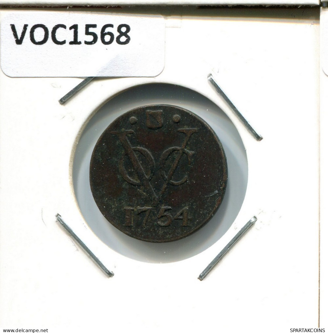 1754 UTRECHT VOC DUIT NEERLANDÉS NETHERLANDS Colonial Moneda #VOC1568.10.E.A - Indes Neerlandesas