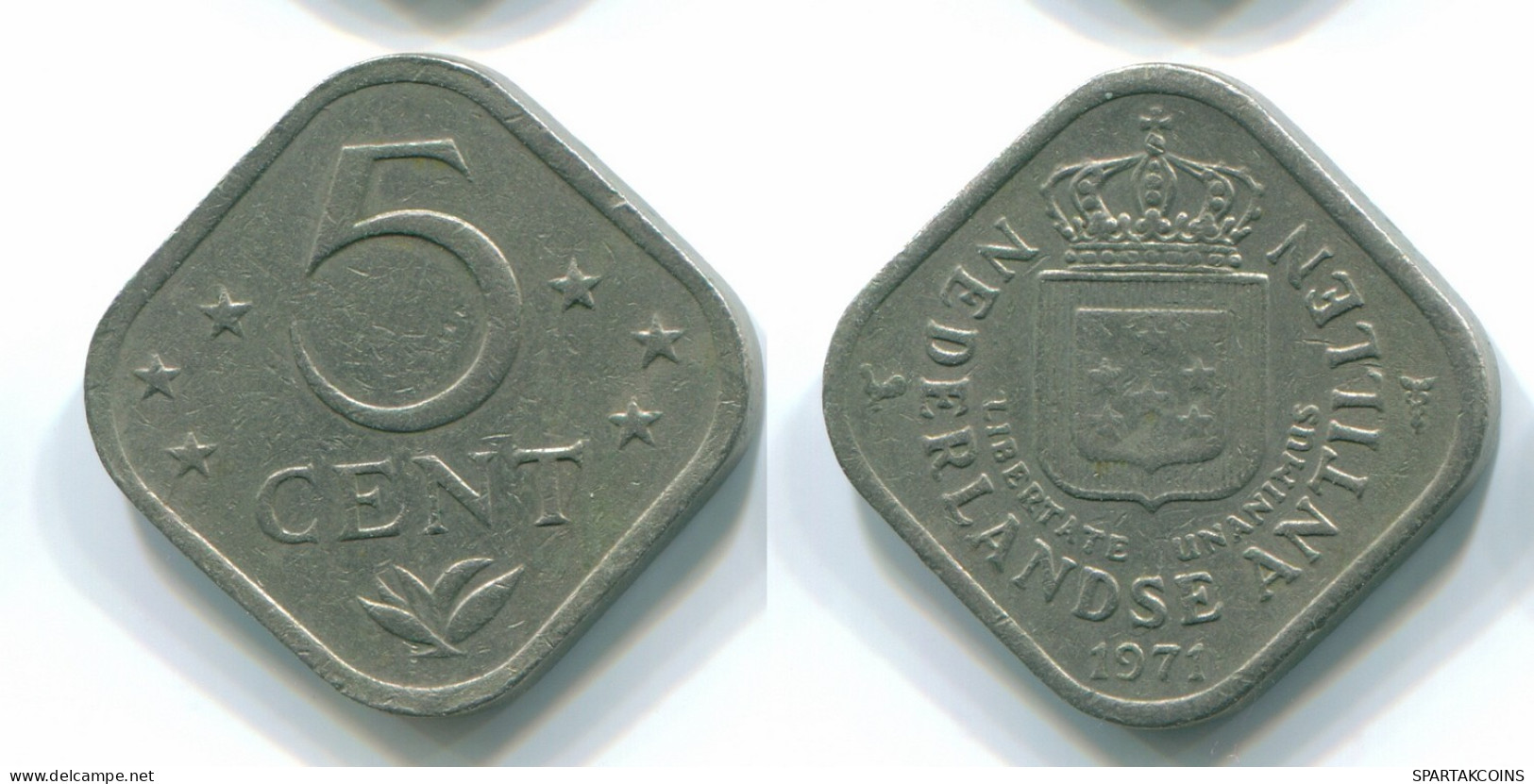 5 CENTS 1971 ANTILLAS NEERLANDESAS Nickel Colonial Moneda #S12195.E.A - Antilles Néerlandaises