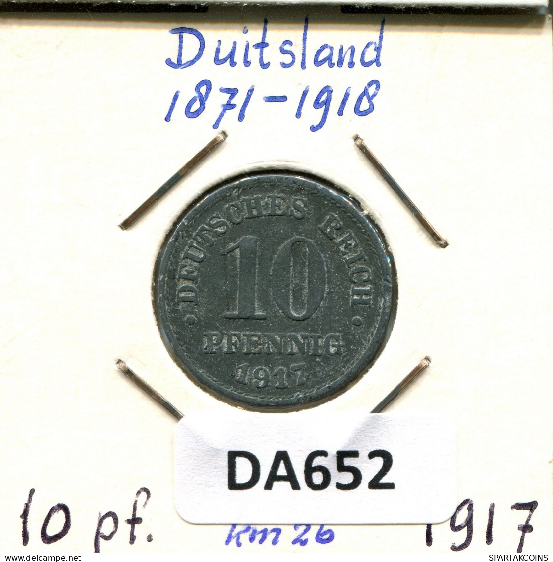 10 PFENNIG 1917 G ALLEMAGNE Pièce GERMANY #DA652.2.F.A - 10 Pfennig