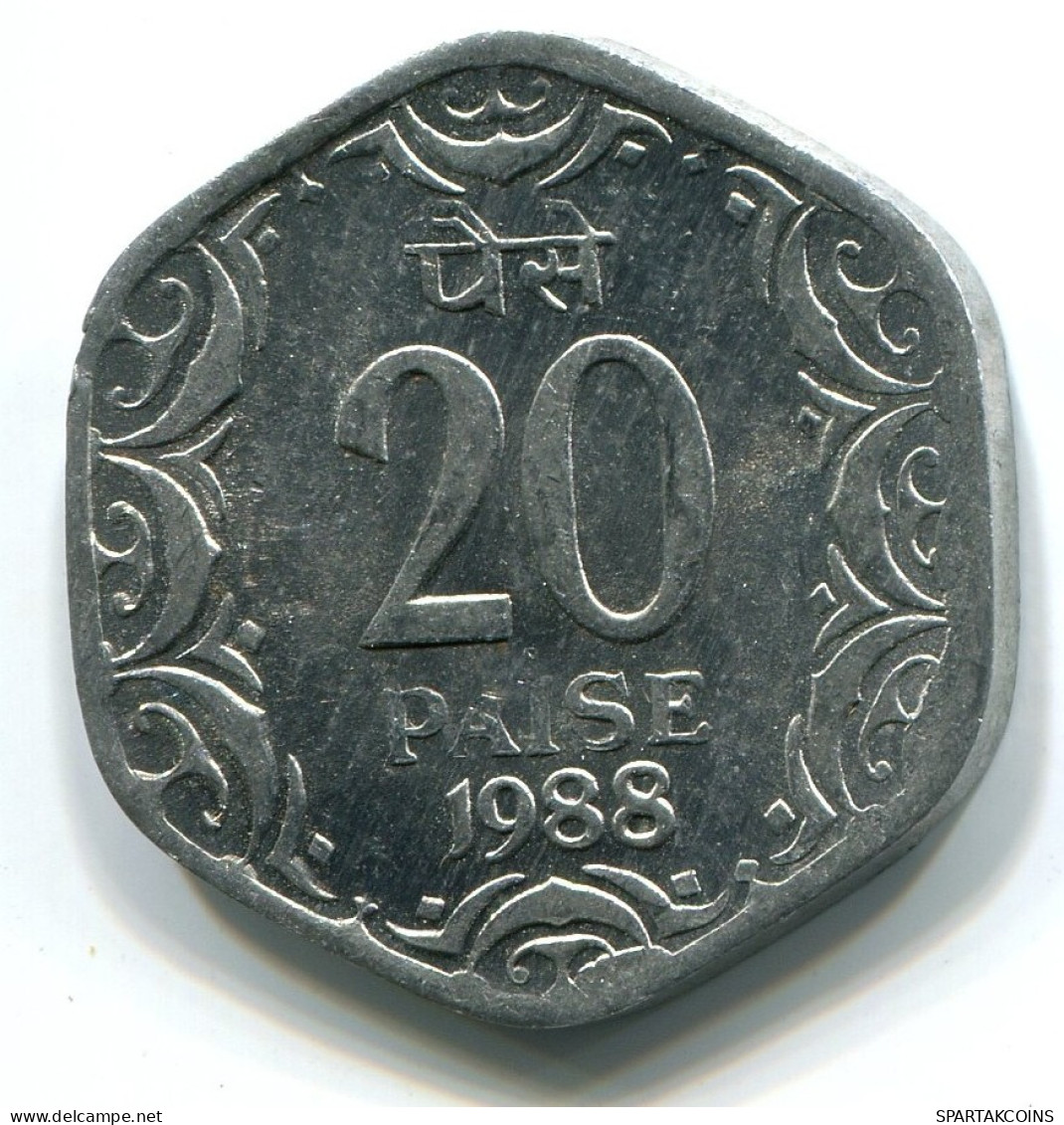 20 PAISE 1988 INDE INDIA UNC Pièce #W10860.F.A - Indien