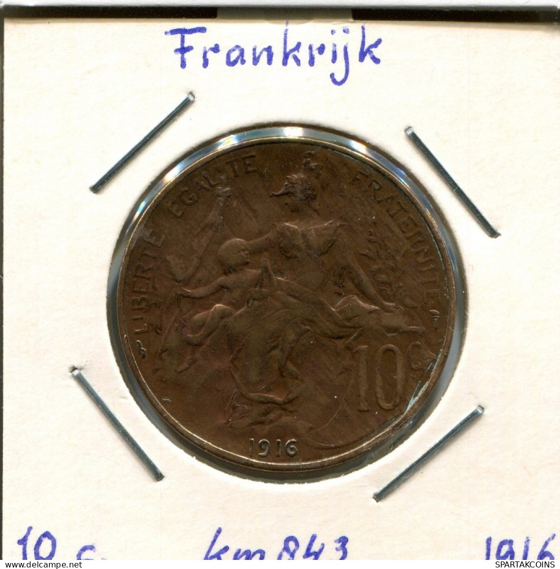 10 CENTIMES 1916 FRANCIA FRANCE Moneda #AM088.E.A - 10 Centimes