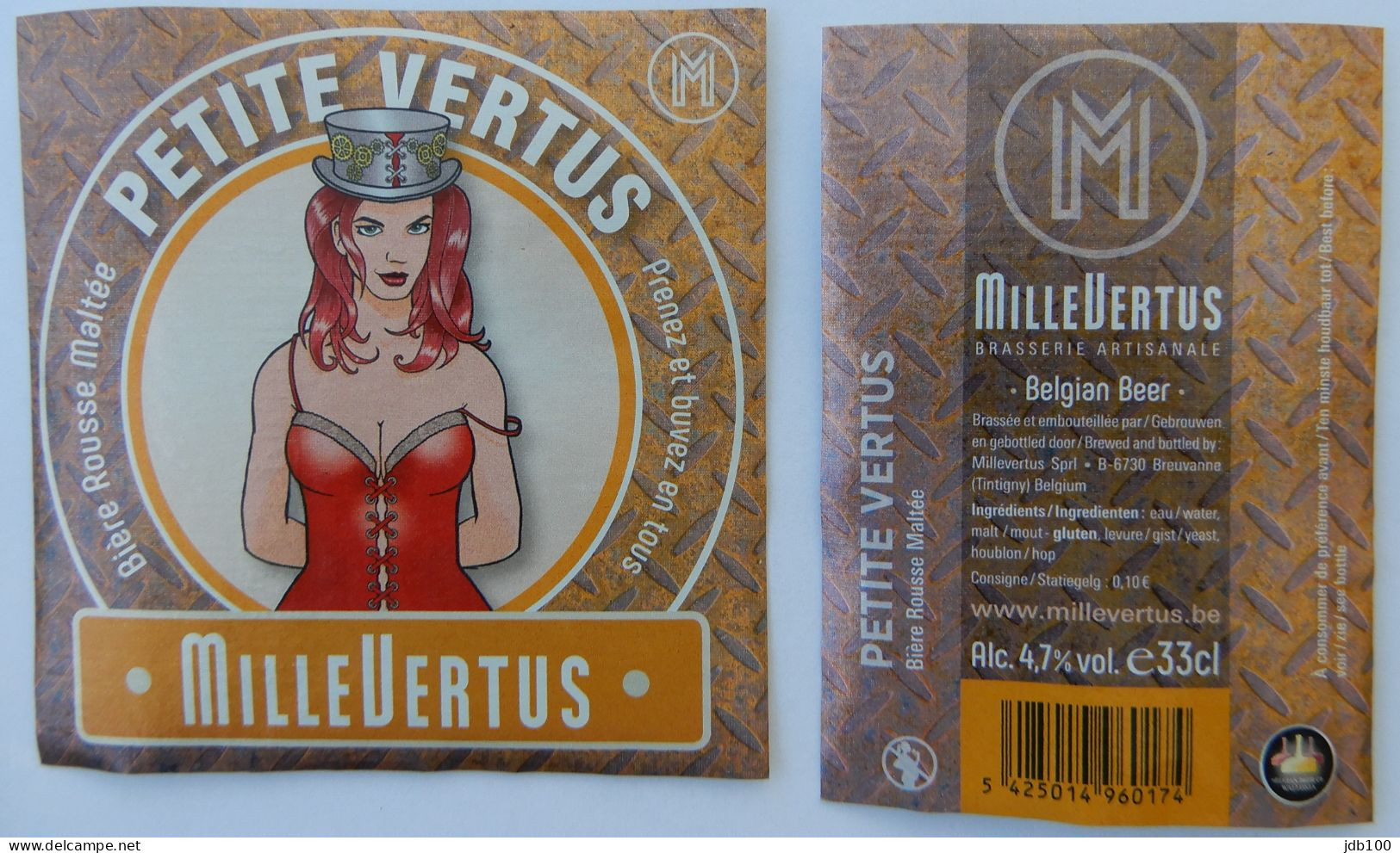 Bier Etiket (5m5), étiquette De Bière, Beer Label, Petite Vertus Brouwerij Millevertus - Cerveza