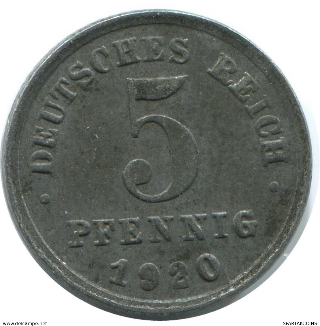 5 PFENNIG 1920 J GERMANY Coin #AE305.U.A - 5 Renten- & 5 Reichspfennig