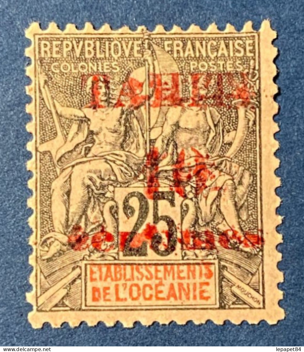 Tahiti YT N° 31 Neuf* Signé RP / Impression "floue" - Unused Stamps