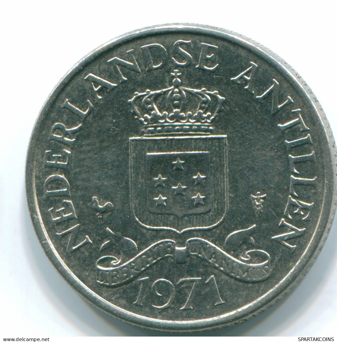 25 CENTS 1971 NIEDERLÄNDISCHE ANTILLEN Nickel Koloniale Münze #S11512.D.A - Netherlands Antilles