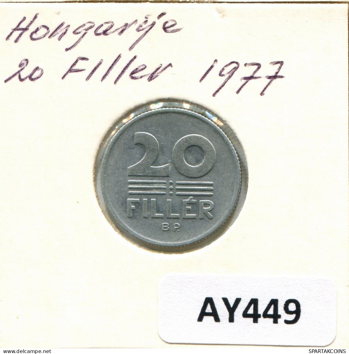 20 FILLER 1977 HONGRIE HUNGARY Pièce #AY449.F.A - Hungría