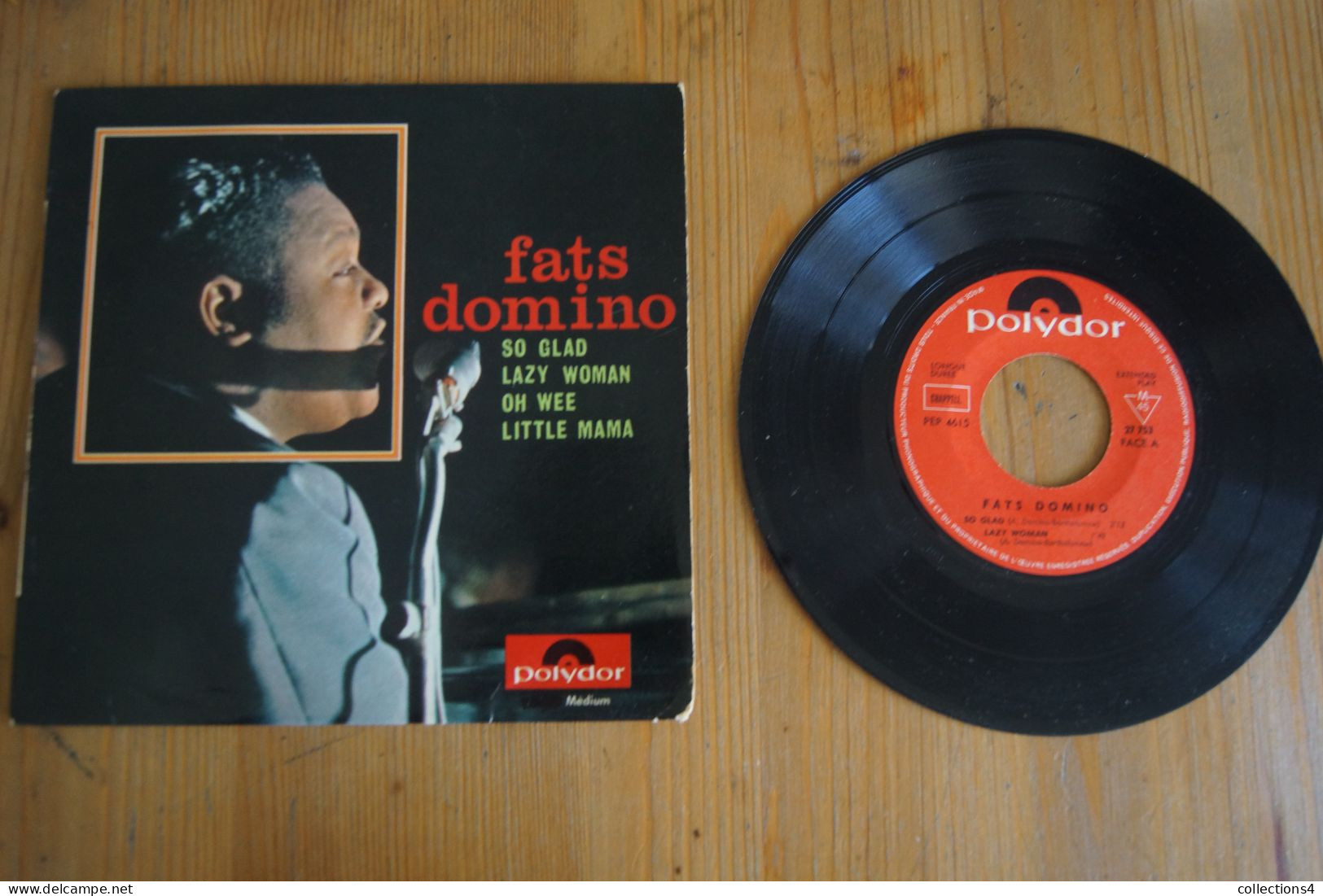 FATS DOMINO SO GLAD RARE  EP 1962 ROCK VALEUR + - 45 Rpm - Maxi-Singles