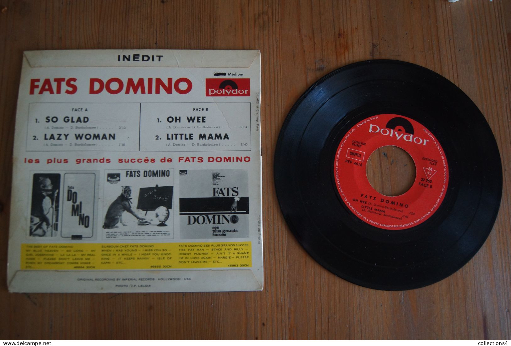 FATS DOMINO SO GLAD RARE  EP 1962 ROCK VALEUR + - 45 Rpm - Maxi-Singles