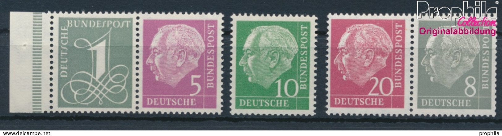 BRD 179Y,182Y,183Y,185Y,285Y (kompl.Ausg.) Liegendes Wasserzeichen Postfrisch 1960 Heuss I (10347826 - Neufs