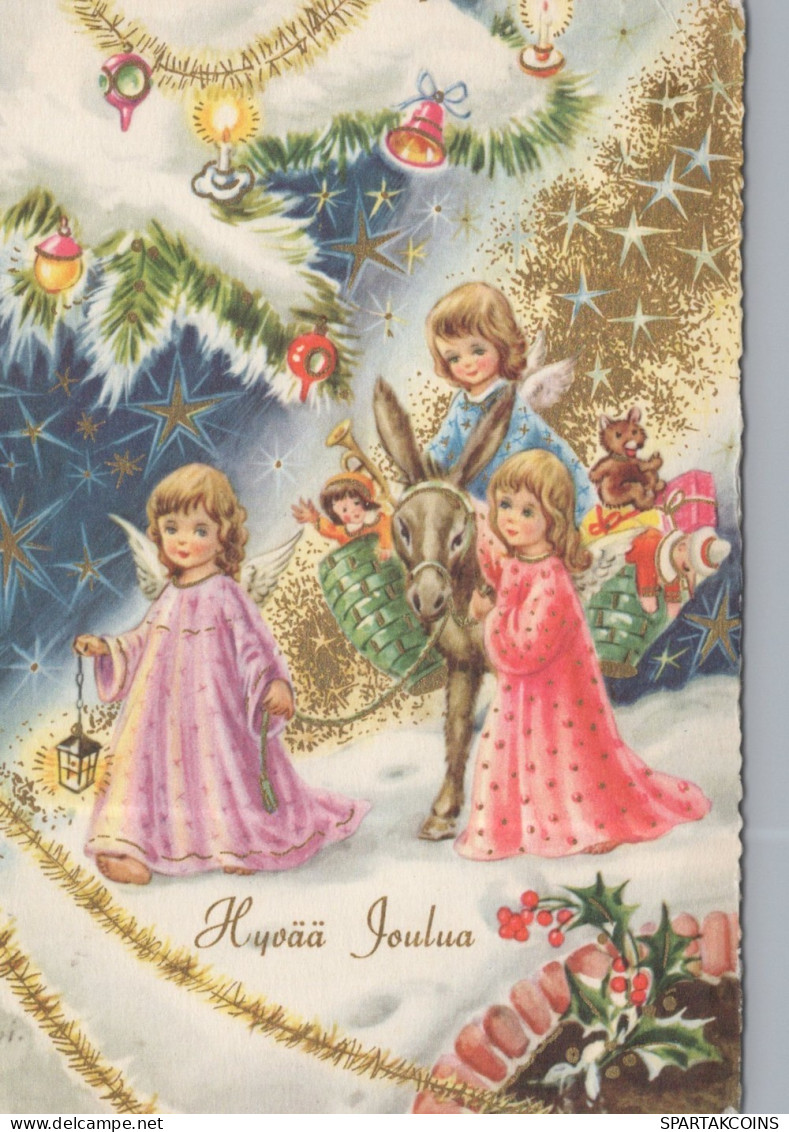 ANGELO Buon Anno Natale Vintage Cartolina CPSM #PAG975.A - Angeli