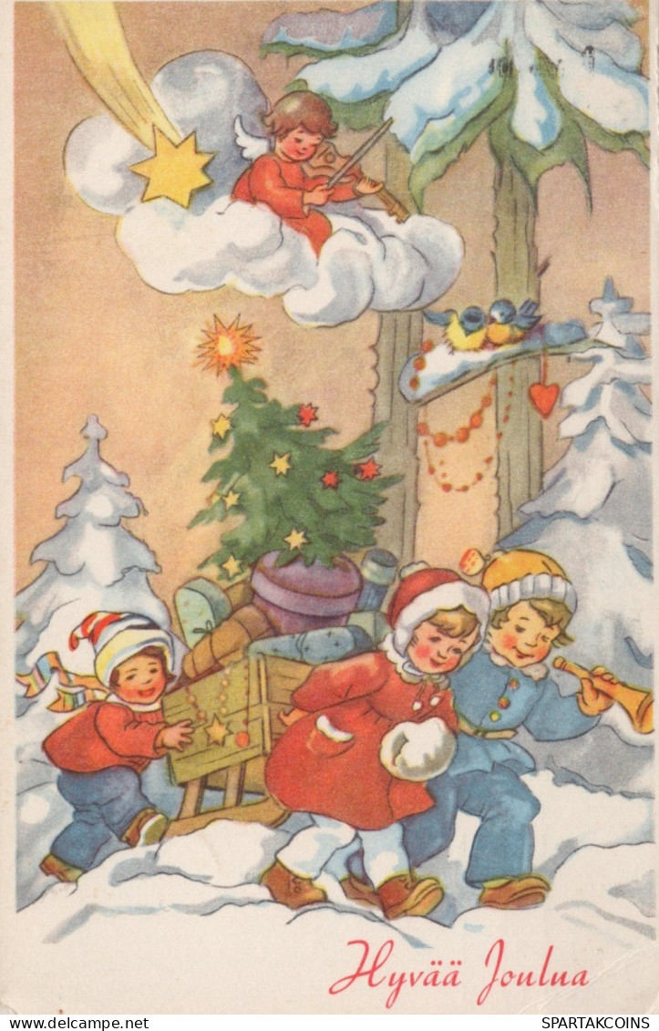 ANGEL CHRISTMAS Holidays Vintage Postcard CPSMPF #PAG863.A - Angeli