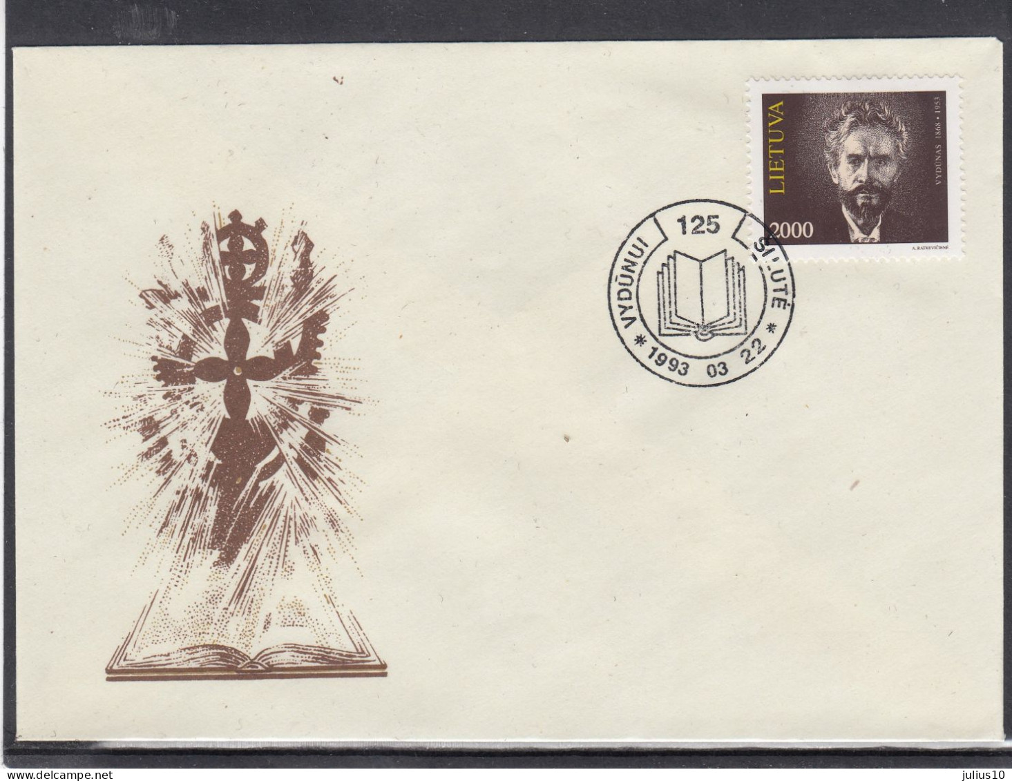 LITHUANIA 1993 Cover Special Cancel Vidunas #LTV227 - Litouwen