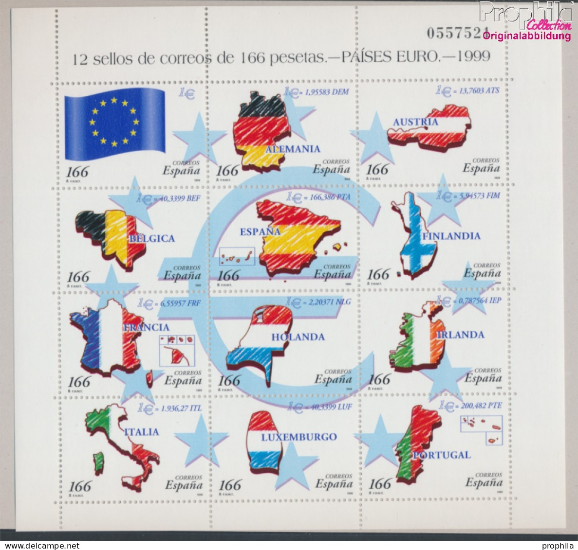 Spanien 3466-3477Klb Kleinbogen (kompl.Ausg.) Postfrisch 1999 Euro (10368179 - Ongebruikt