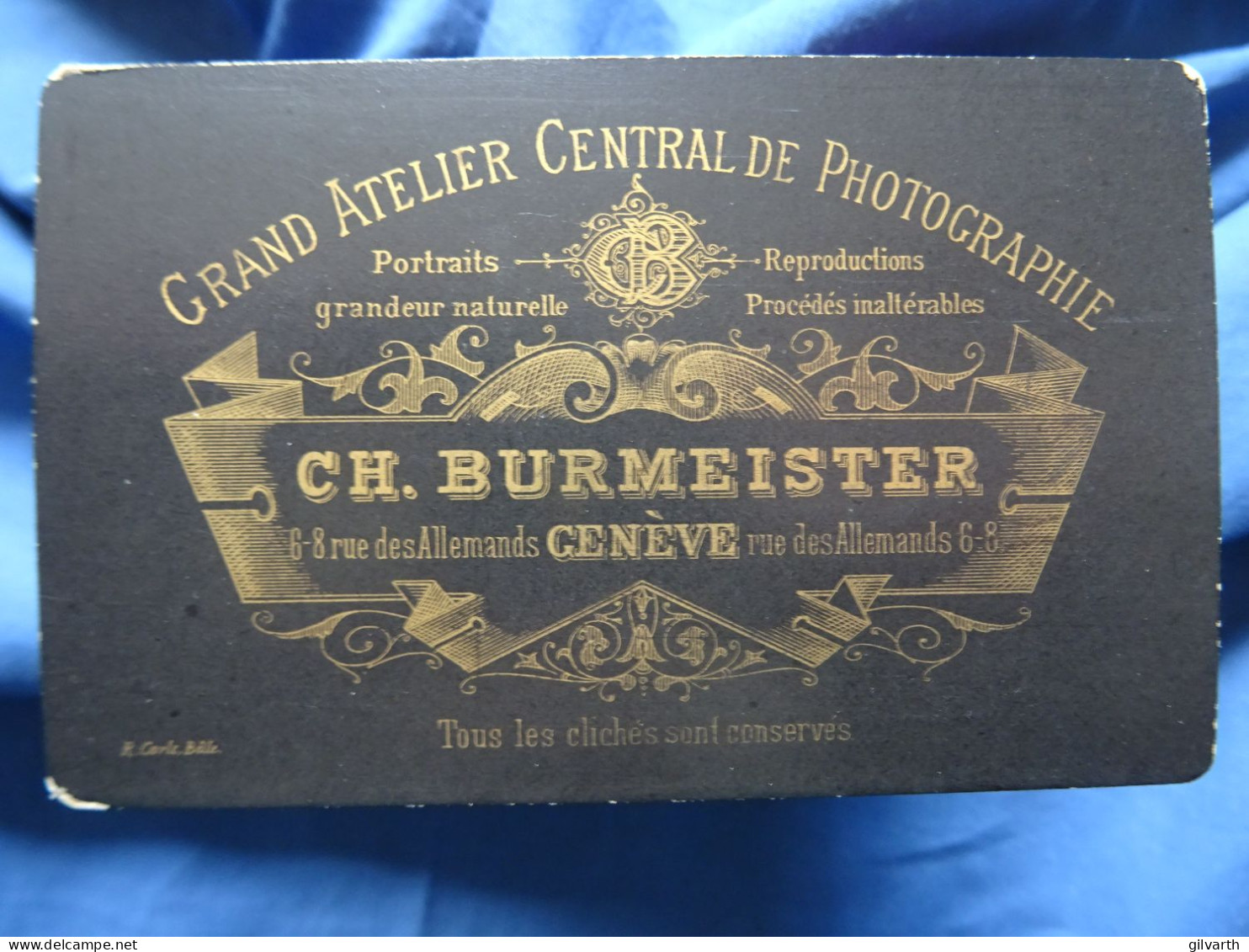 Photo CDV Burmeister à Genève  Portrait Homme  Cheveux Coupé En Brosse  CA 1885 - L678 - Old (before 1900)