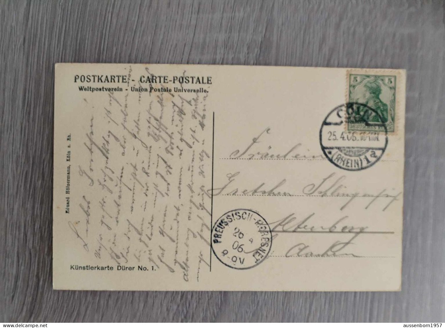 Köln : Poststempel Jahr 1906 (nach Altenberg : Neutral Moresnet, Via Preußisch Moresnet) - Köln