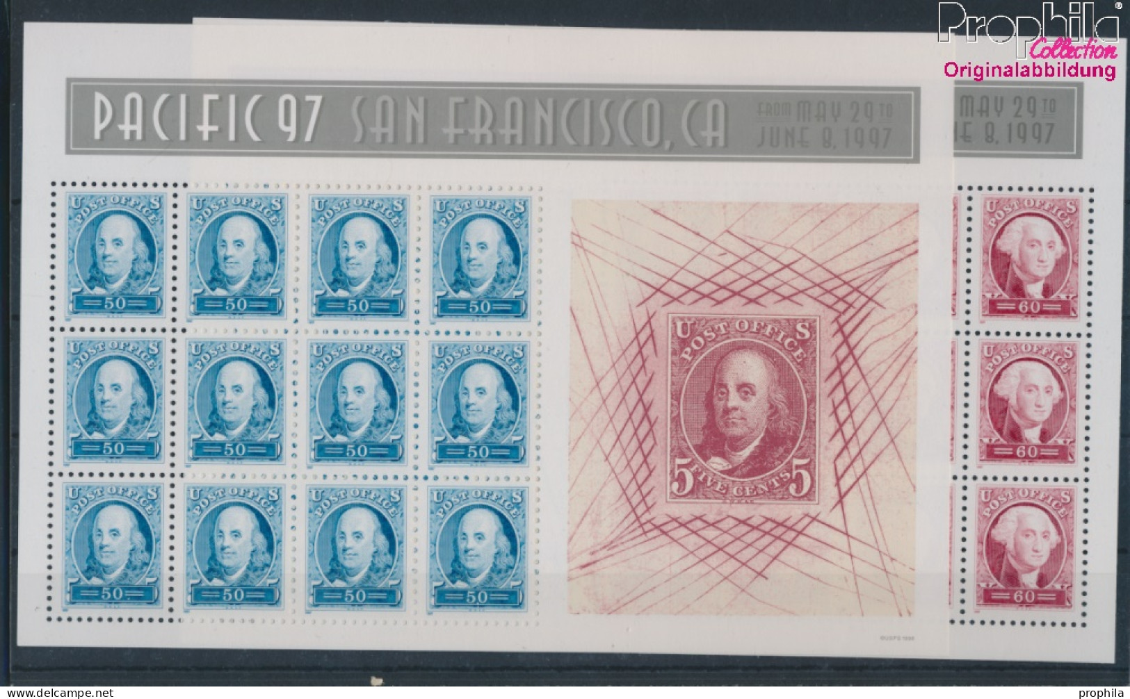 USA 2830-2831 Kleinbögen (kompl.Ausg.) Postfrisch 1997 Briefmarkenausstellung (10368266 - Nuevos