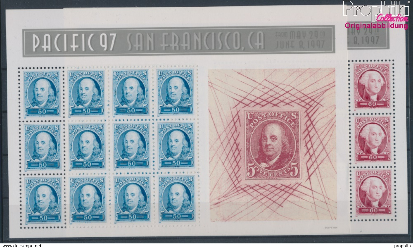 USA 2830-2831 Kleinbögen (kompl.Ausg.) Postfrisch 1997 Briefmarkenausstellung (10368283 - Unused Stamps