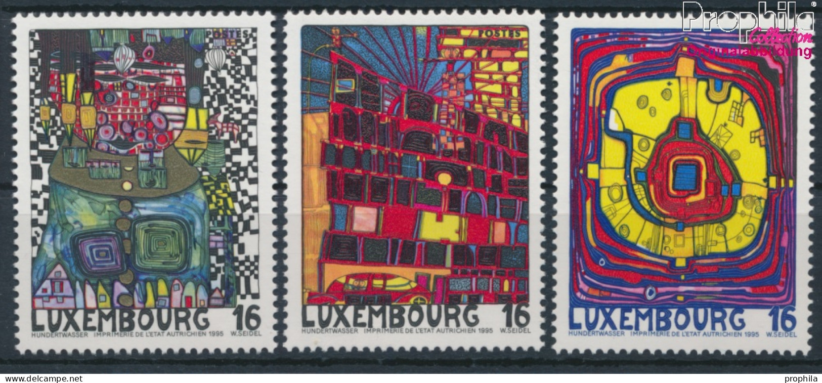 Luxemburg 1360-1362 (kompl.Ausg.) Postfrisch 1995 Hundertwasser Kulturhauptstadt (10368799 - Ongebruikt