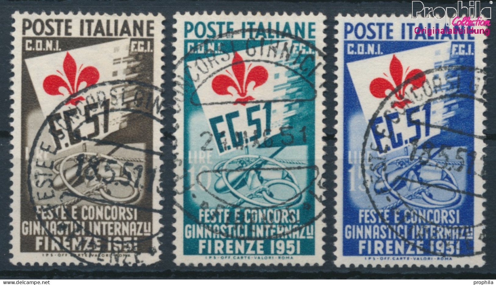 Italien 834-836 (kompl.Ausg.) Gestempelt 1951 Wettspiele (10368617 - 1946-60: Oblitérés