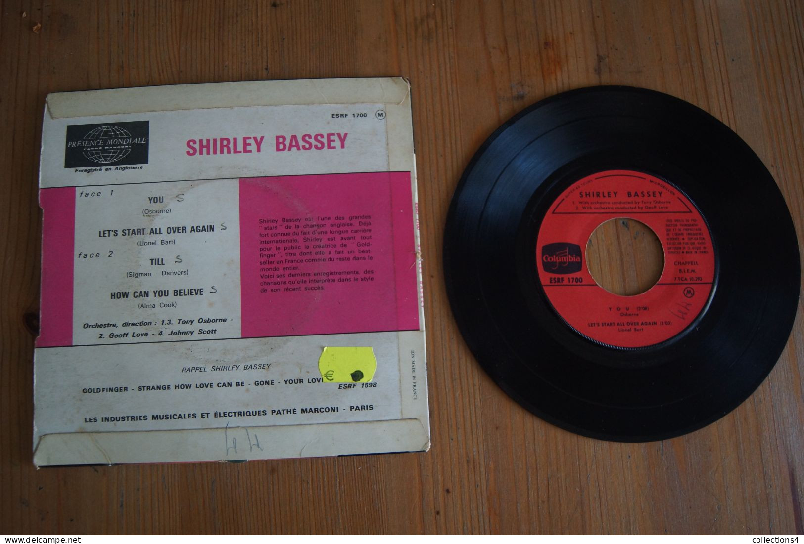 SHIRLEY BASSEY YOU  RARE  EP 1965 SOUL JAZZ  VALEUR + - 45 T - Maxi-Single