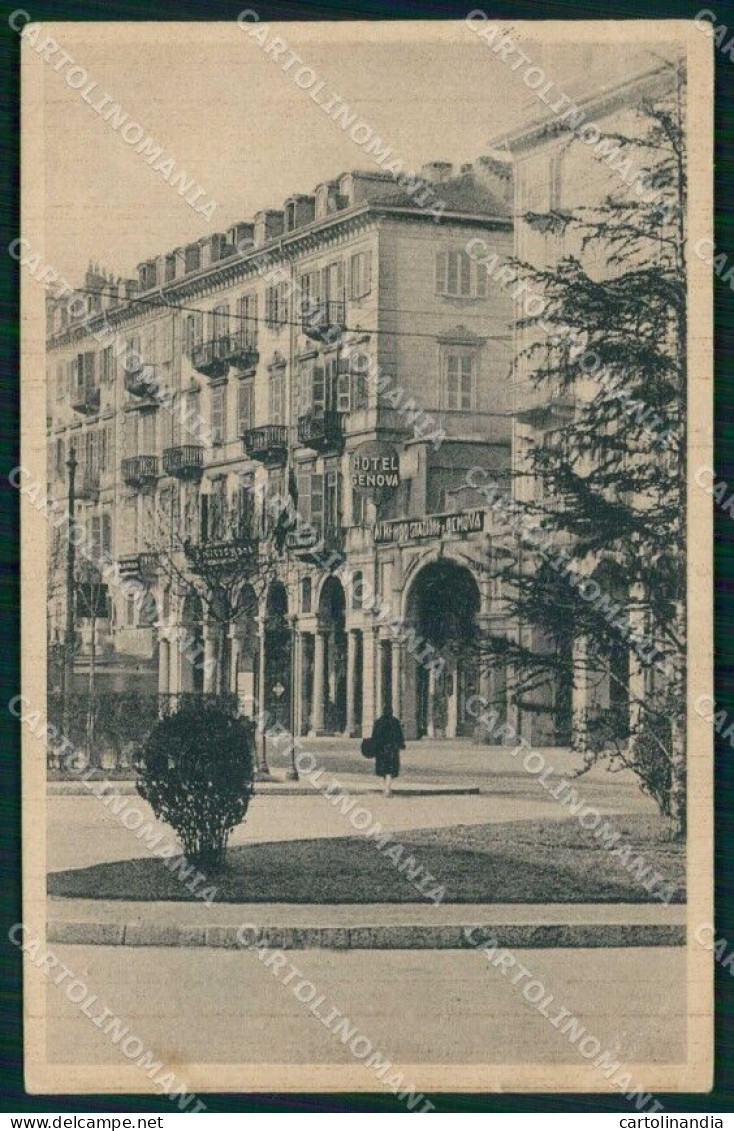 Torino Città Hotel Stazione Genova PIEGHINA ABRASA Cartolina MZ8736 - Andere & Zonder Classificatie