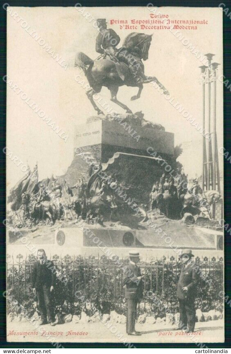 Torino Città Esposizione Arte Monumento Principe Amedeo Cartolina MZ8969 - Andere & Zonder Classificatie