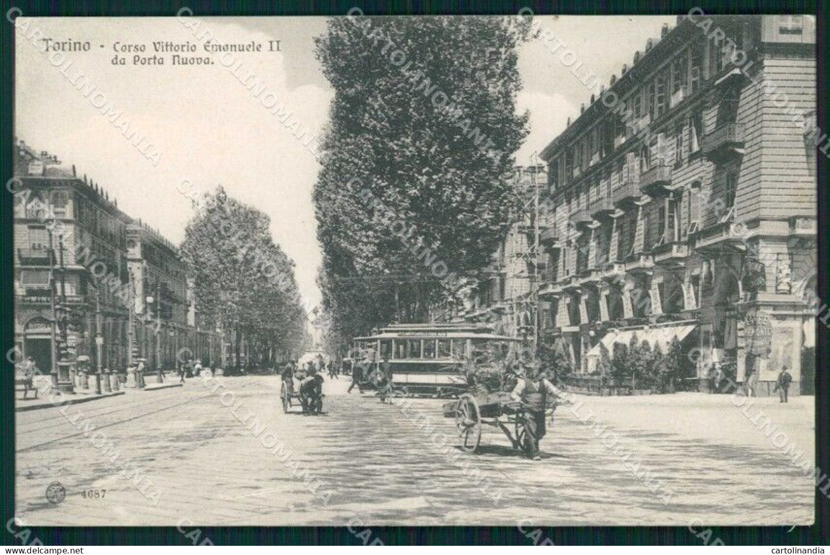 Torino Città Corso Vittorio Emanuele II Tram Brunner 4687 Cartolina MZ8472 - Andere & Zonder Classificatie