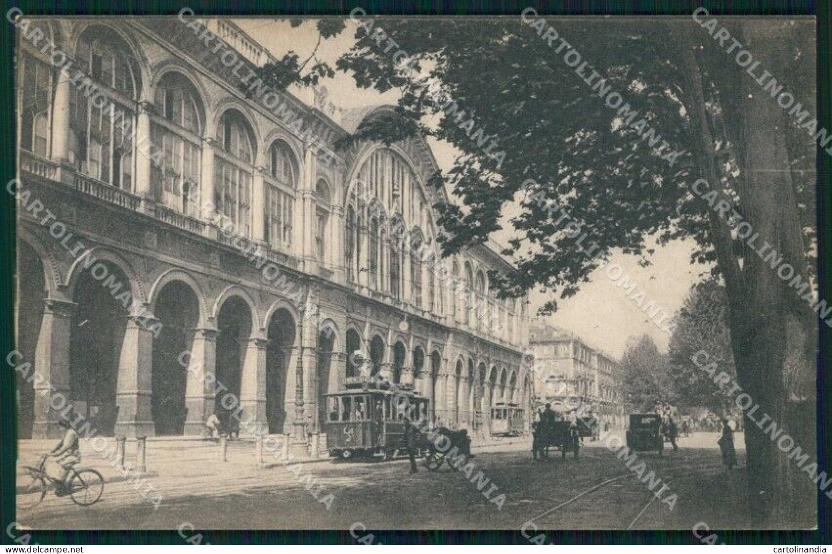 Torino Città Stazione Porta Nuova Tram Cartolina MZ8498 - Andere & Zonder Classificatie