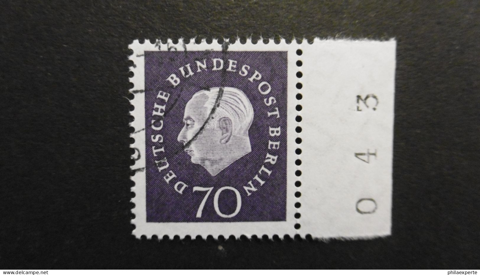 Berlin Mi. 186 Gestempelt Versandstelle Frankfurt Bogenrand + Gummierung Mi. 150.-€ - Used Stamps