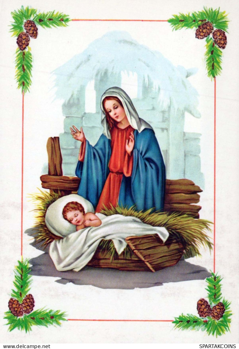Vergine Maria Madonna Gesù Bambino Religione Vintage Cartolina CPSM #PBQ055.A - Maagd Maria En Madonnas