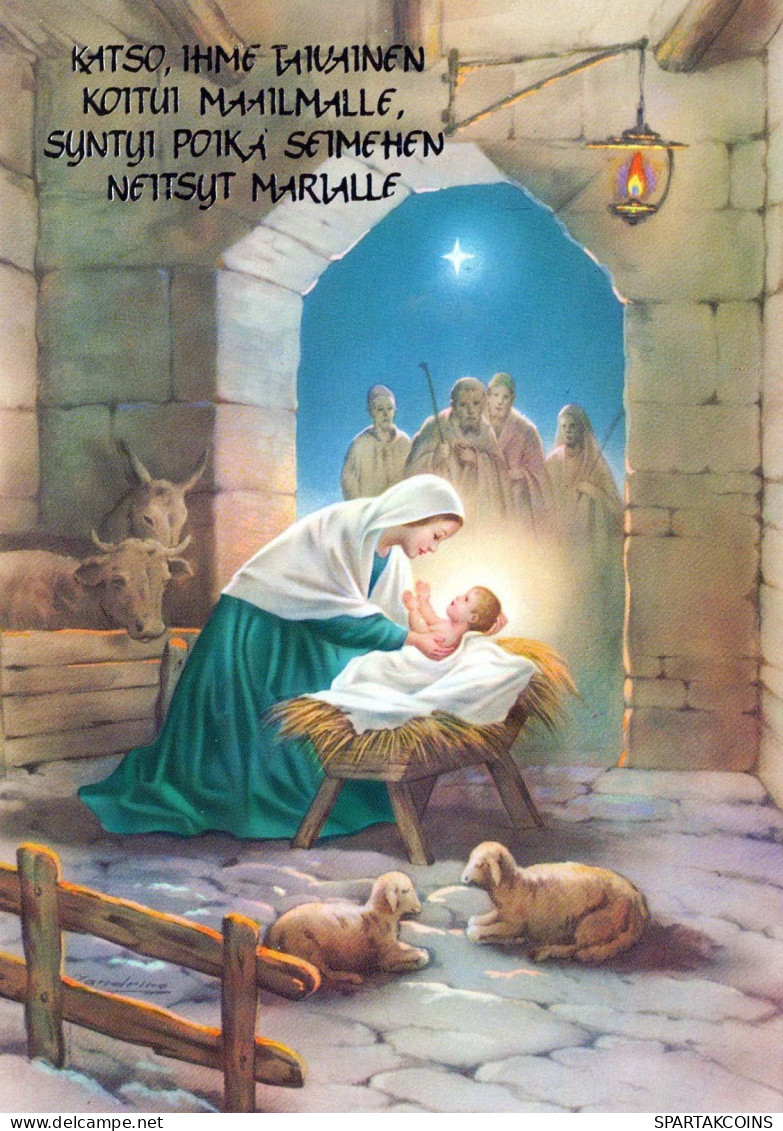 Vierge Marie Madone Bébé JÉSUS Noël Religion Vintage Carte Postale CPSM #PBP935.A - Vierge Marie & Madones