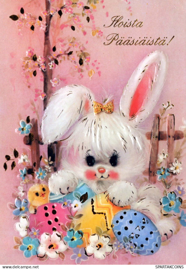 PASQUA CONIGLIO UOVO Vintage Cartolina CPSM #PBO463.A - Easter