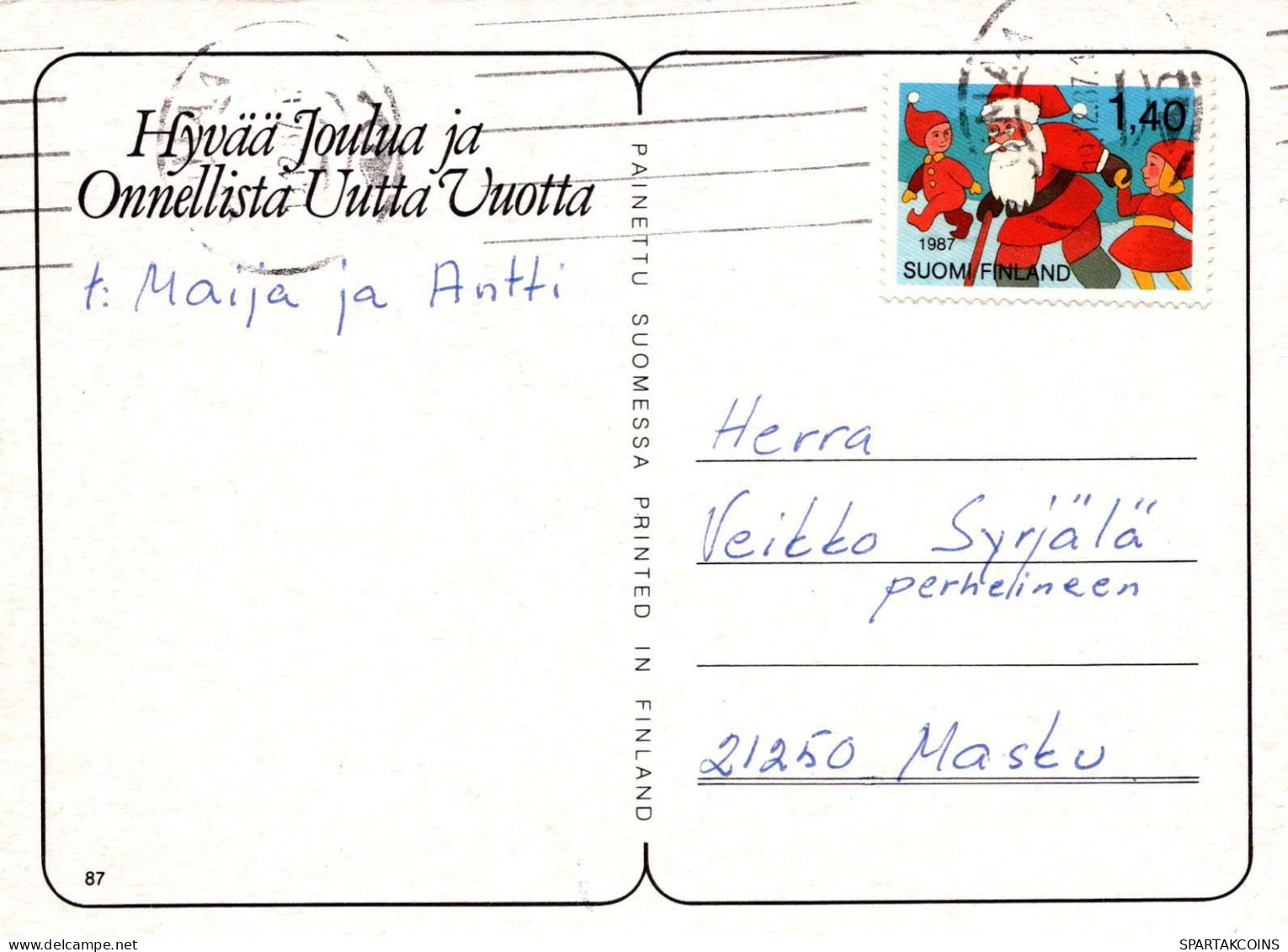 Feliz Año Navidad VELA Vintage Tarjeta Postal CPSM #PBN966.A - New Year