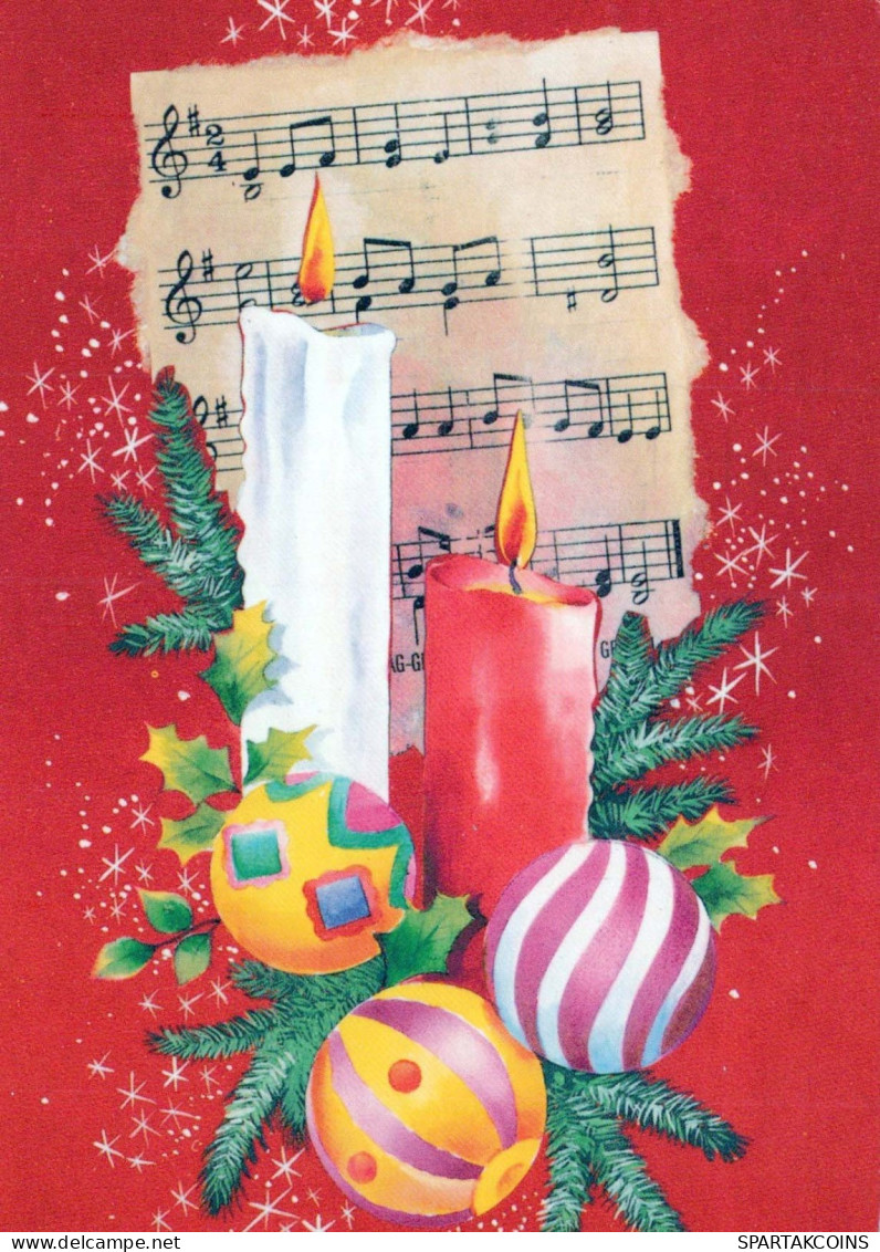 Feliz Año Navidad VELA Vintage Tarjeta Postal CPSM #PBN996.A - New Year