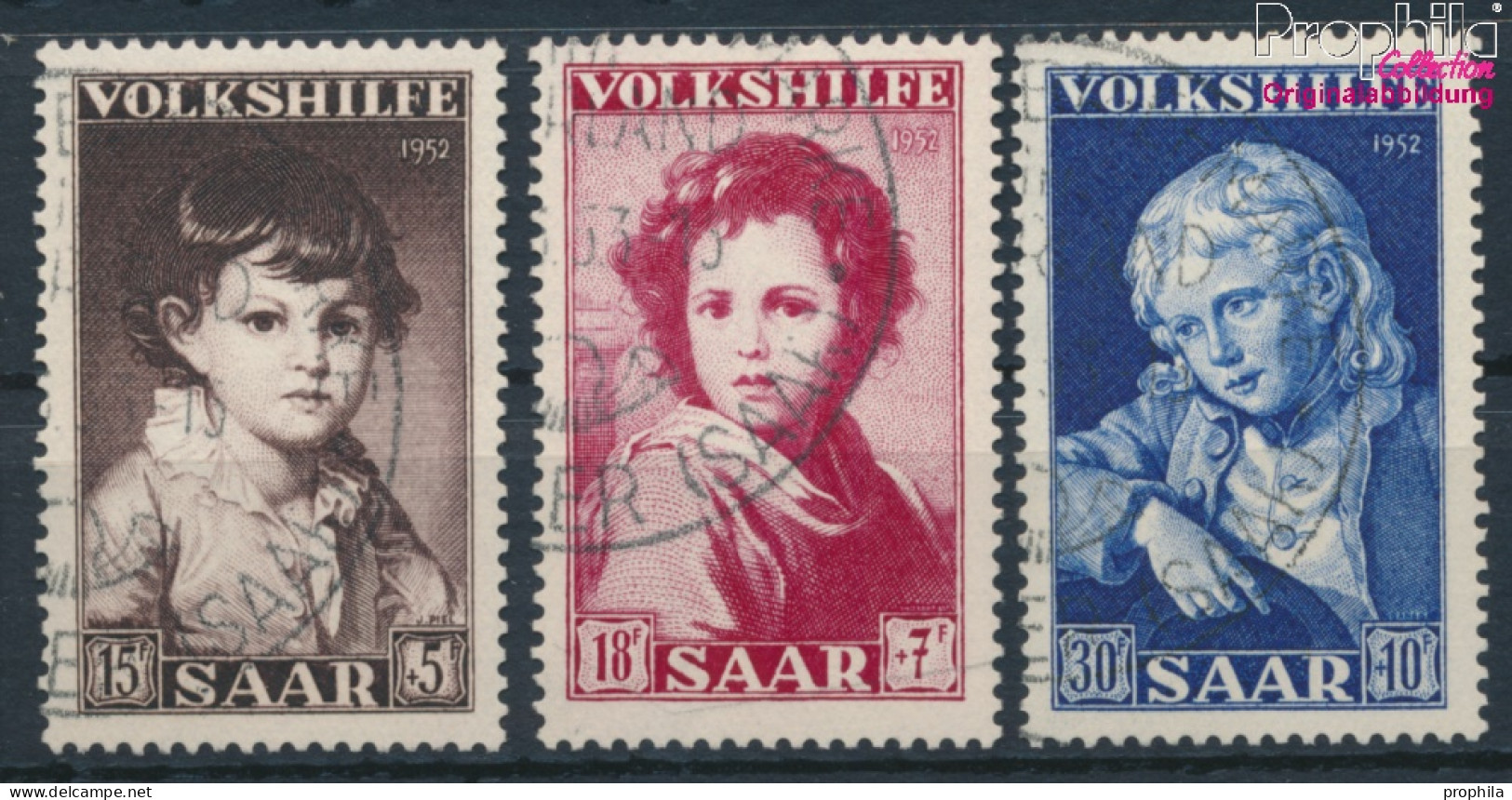 Saarland 338-340 (kompl.Ausg.) Gestempelt 1952 Volkshilfe: Gemälde (III) (10377615 - Oblitérés