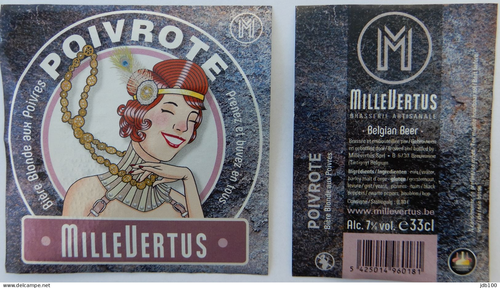 Bier Etiket (5o5), étiquette De Bière, Beer Label, Poivrote Brouwerij Millevertus - Bière