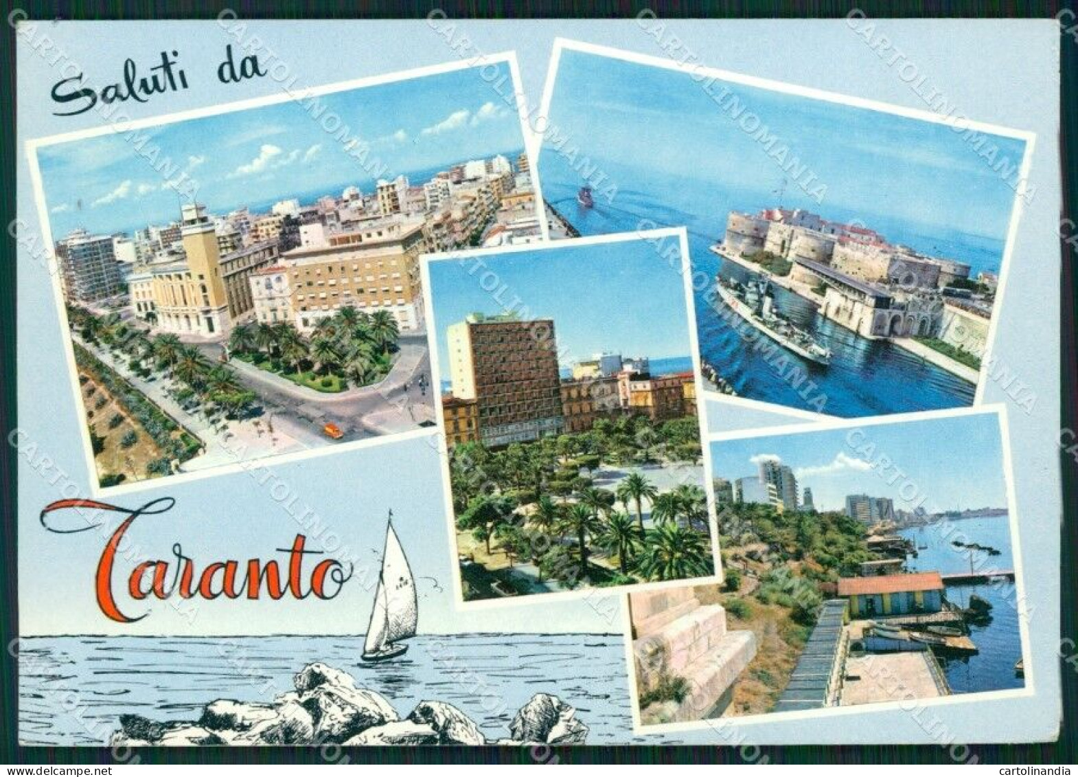 Taranto Città Saluti Da Foto FG Cartolina ZKM8421 - Taranto