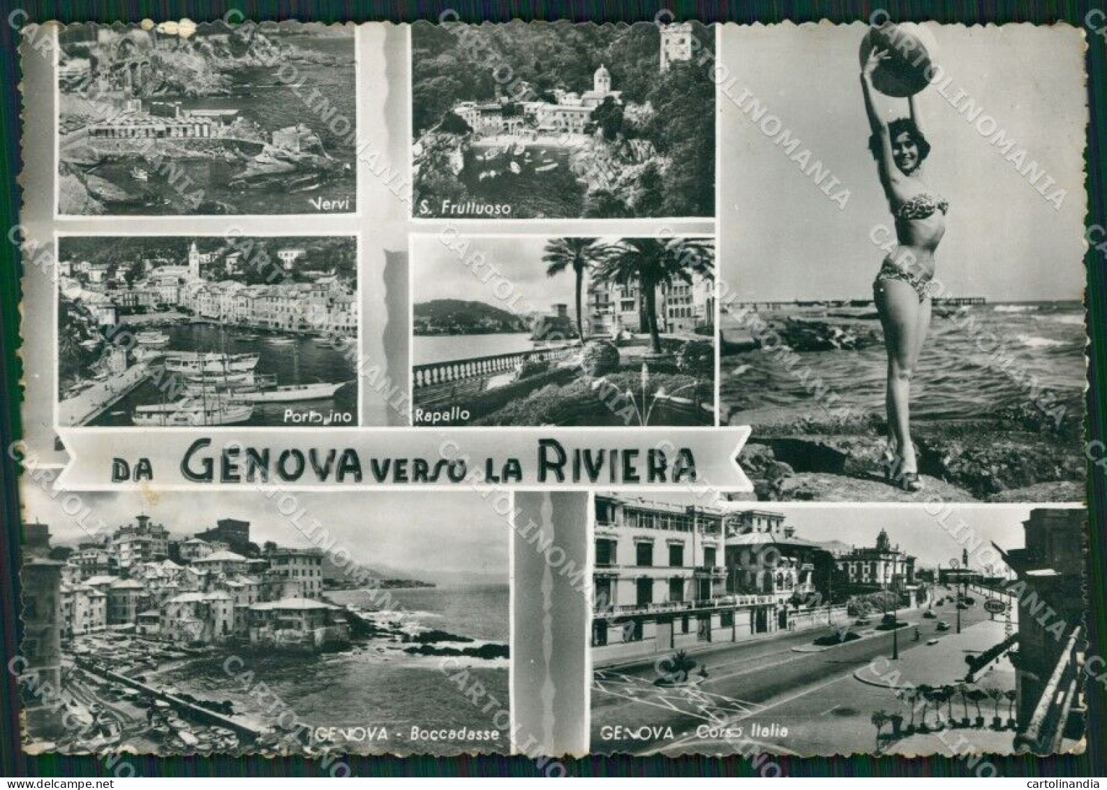 Genova La Riviera PIEGA Foto FG Cartolina ZK6695 - Genova (Genoa)