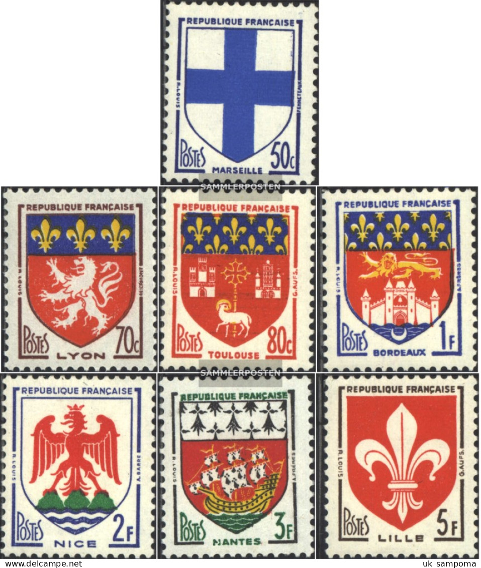 France 1217-1223 (complete Issue) Unmounted Mint / Never Hinged 1958 Crest - Neufs